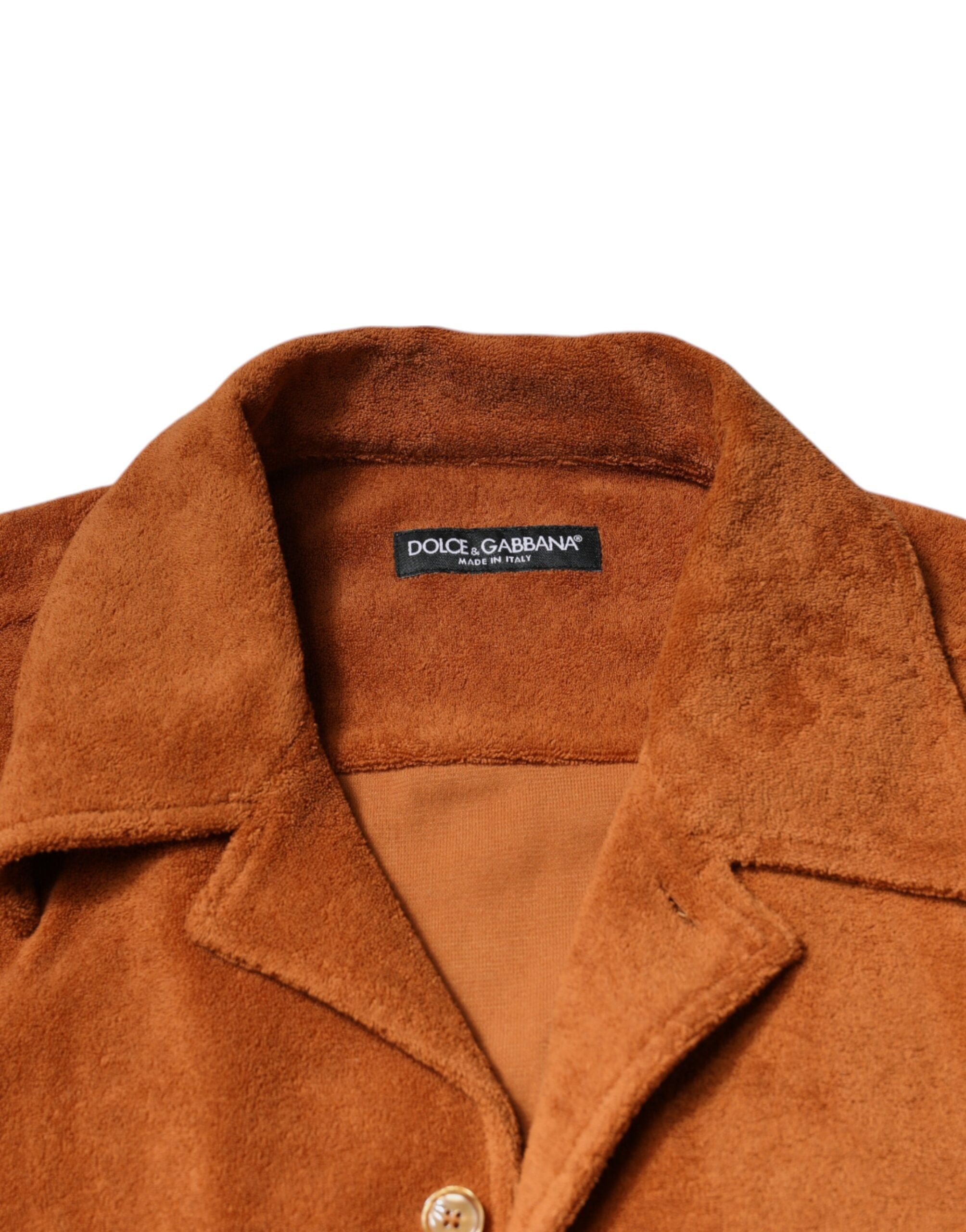 Dolce & Gabbana Hazel Cotton Velvet Button Down Collar Shirt